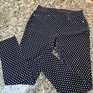 Michael, Michael Kors, Navy Blue w/White Polka Dot, Stretch Ponte Pants, Sz: Med